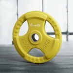 Everfit Weight Plates Olympic 20kg Dumbbell Barbell Plate Weight Lifting Home Gym Yellow - Image 7