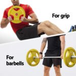 Everfit Weight Plates Olympic 20kg Dumbbell Barbell Plate Weight Lifting Home Gym Yellow - Image 5