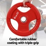 Everfit Weight Plates Olympic 15kgx2 Dumbbell Barbell Plate Weight Lifting Home Gym Red - Image 4