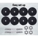Everfit 25kg Dumbbell Set Weight Plates Dumbbells Lifting Bench - Image 6