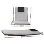 Artiss 2X Floor Lounge Sofa Bed Floor Cushion Velvet Grey - Image 2