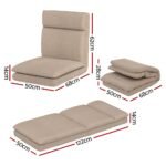 Artiss Floor Chair Sofa 1 Seater Linen Beige - Image 2