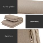 Artiss Floor Chair Sofa 1 Seater Linen Beige - Image 6