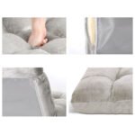 Artiss 2X Lounge Sofa Bed Flannel Fabric Grey - Image 3