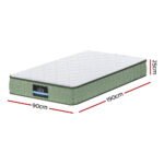 Giselle 25cm Memory Foam Mattress Dual Layer Zipper Cover Cool Charcoal Foam Mattresses Single - Image 2