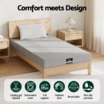 Giselle Bedding Cool Gel Memory Foam Mattress Charcoal 7-Zone Washable Bamboo Cover 15cm King Single - Image 5