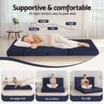 Giselle Foldable Mattress Folding Foam Mattresses Portable Floor Mat Blue Double - Image 4