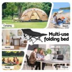 Artiss Folding Bed With Mattress Heavy Duty Black 185CM - Image 6