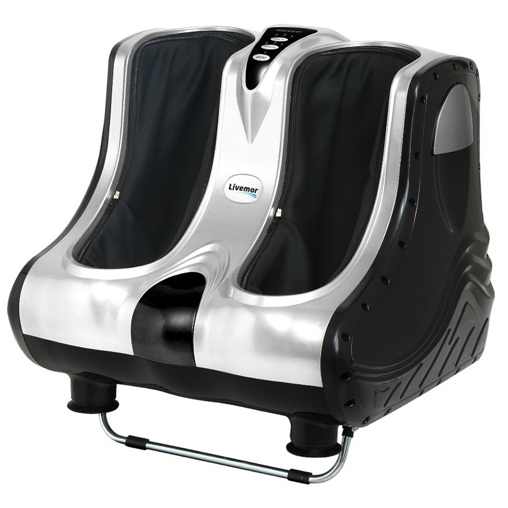 FOOT-MASSAGE-LF03-SI-202512121304-00 Livemor Foot Massager Massagers Shiatsu Electric Roller Ankle Calf Leg Kneading Silver - Image 1