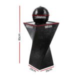 Gardeon Solar Water Feature Twisted Fountain LED Light Bird Bath 85CM Black - Image 2