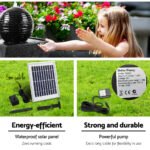 Gardeon Solar Water Feature Twisted Fountain LED Light Bird Bath 85CM Black - Image 6
