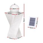 Gardeon Solar Fountain Water Feature Bird Bath Outdoor Garden LED Lights Ball 85CM - Image 2