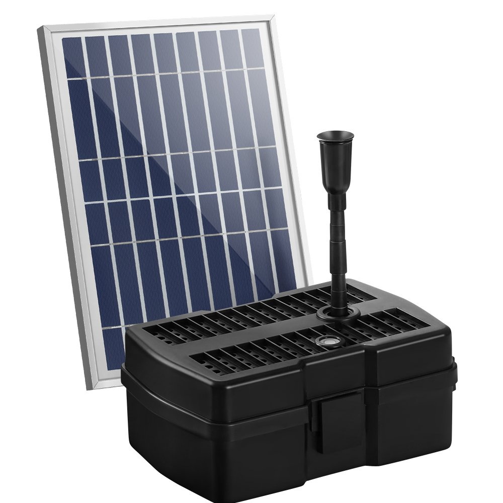 FOUNT-POND-B-800-BOX-00 Gardeon Solar Pond Pump Water Fountain Filter Box Submersible Outdoor Pool 6.6FT - Image 1
