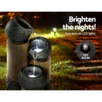 Gardeon Solar Water Feature Cascading Fountain 3-Tier Pot LED Lights 76CM Grey - Image 4