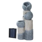 Gardeon Solar Water Feature Cascading Fountain 3-Tier Pot LED Lights 76CM Grey - Image 7