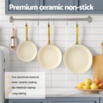 5-star Chef Frying Pan 3PCS Shades Frypan Set Ceramic Coating Multi Colour - Image 4