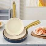 5-star Chef Frying Pan 3PCS Shades Frypan Set Ceramic Coating Multi Colour - Image 7