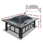 Grillz Fire Pit BBQ Grill Ice Bucket 3-In-1 Table - Image 2
