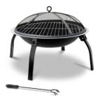 Fire Pit BBQ Charcoal Smoker Portable Outdoor Camping Pits Patio Fireplace 22" - Image 8