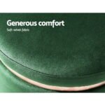 Artiss Ottoman Foot Stool Round Velvet Green - Image 6