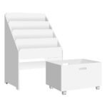 Keezi 4 Tiers Kids Bookshelf Storage Organiser Children Bookcase Drawers Display - Image 5