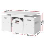 Keezi 3PCS Kids Table and Chairs Set Storage Toys Play Activity Desk - Image 2