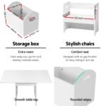 Keezi 3PCS Kids Table and Chairs Set Storage Toys Play Activity Desk - Image 6