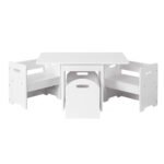 Keezi 3PCS Kids Table and Chairs Set Storage Toys Play Activity Desk - Image 8