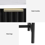 Artiss Bedside Table 2 Drawers - Black - Image 6