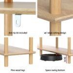Artiss Bookshelf 3 Tiers Bookcase Display Shelves Wooden Storage Stand Rack Pine - Image 7