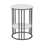 Artiss Coffee Table 2-Tier Round Marble Effect - Image 7