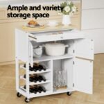 Artiss Kitchen Island Trolley Rolling Serving Cart Storage Cart Drawer Cupboard - Image 5