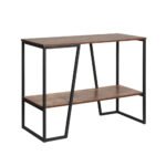 Artiss Console Table 106CM 2-tier Walnut Cora - Image 3