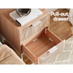 Artiss Bedside Table Drawers Side End Table Storage Cabinet Nightstand Pine LURA - Image 4