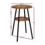 Artiss Industrial Bar Table with 2-Tier Organizer Weather-Resistant MDF Top Steel Frame - Image 2