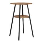 Artiss Industrial Bar Table with 2-Tier Organizer Weather-Resistant MDF Top Steel Frame - Image 3