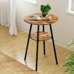 Artiss Industrial Bar Table with 2-Tier Organizer Weather-Resistant MDF Top Steel Frame - Image 7