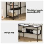 Artiss Computer Desk L shape Home Office Study Table Desks Open Shelf Black - Image 6