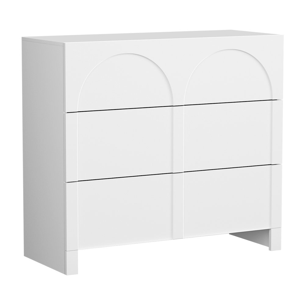 FUR-U-CDR-05-WH-AB-202507101414-00 Artiss 3 Chest of Drawers Lowboy Dresser Cabinet White - Image 1