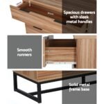 Artiss 4 Chest of Drawers Cabinet Dresser Table Tallboy Storage Bedroom Rust Oak - Image 8