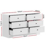 Artiss 6 Chest of Drawers - LEIF White - Image 4