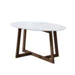 Artiss Coffee Table Oval Marble Effect - Image 7