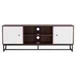 Artiss TV Unit 150cm Storage Shelves Walnut White - Image 4