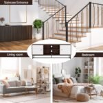Artiss TV Unit 150cm Storage Shelves Walnut White - Image 5