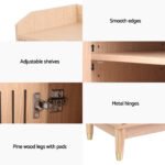 Artiss Shoe Rack Cabinet with Shelves 26 Pairs Pine - Image 8