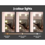 Artiss Dressing Table Set Stool 10 LED Bulbs White Dale - Image 4