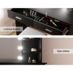 Artiss Dressing Table Set Stool 10 Led Bulbs Black Dulcea - Image 7