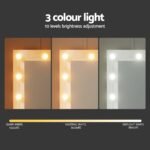 Artiss Dressing Table Vanity Desk Set Stool 10 Led Bulbs White - Image 5
