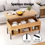 Artiss Coffee Table Lift-top Oak - Image 5
