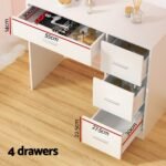 Artiss Dressing Table Set Stool 15 Led Bulbs White Darcy - Image 7